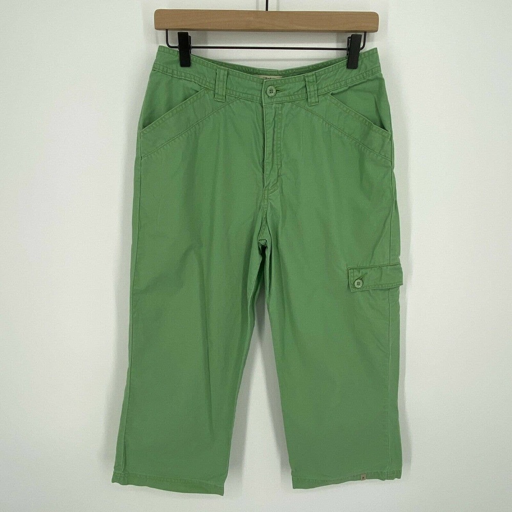 Royal Robbins Womens Size 6 Capri Crop Wide Leg Cargo Pants Green